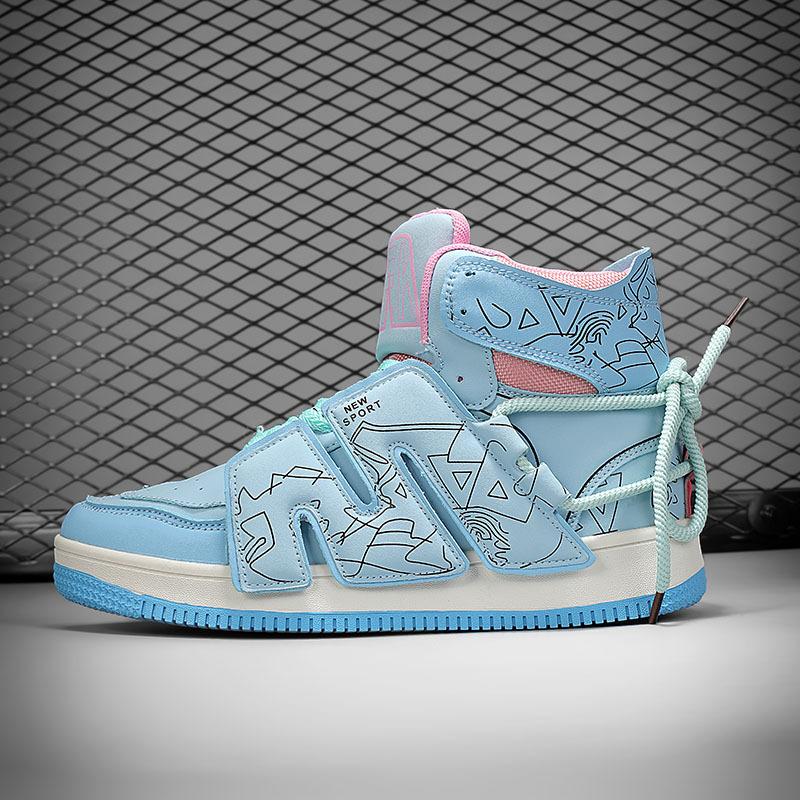 

Контрастная повседневная спортивная обувь в стиле ретро. Модные и универсальные высокие кроссовки на толстой подошве. 45