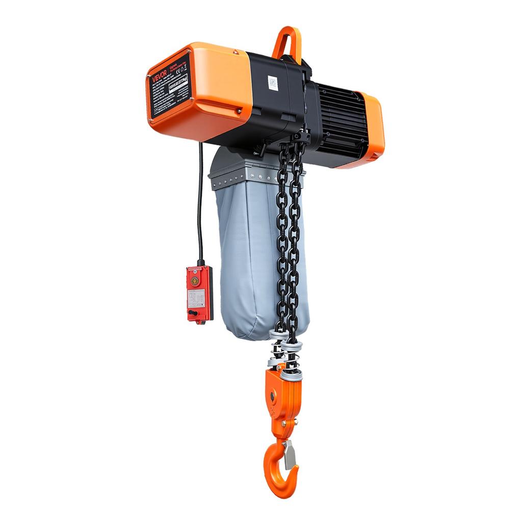 VEVOR 5000 kg Electric Chain Hoist, 9.1 m Lifting Height, Three-Phase Overhead Crane with 100 m Wireless & 8.2 m Wired Remote Control