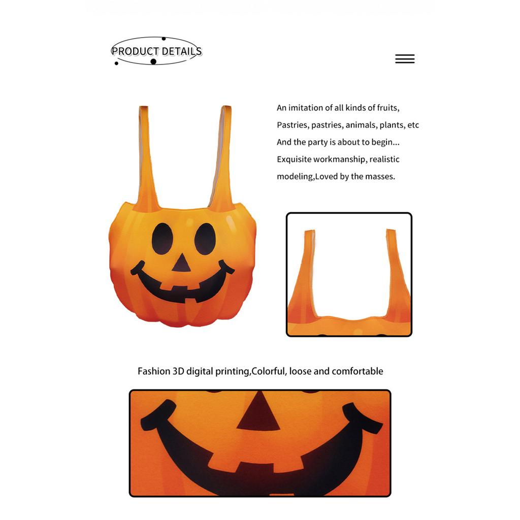 Costume di Halloween zucca per bambini con bretelle per neonati e bambini