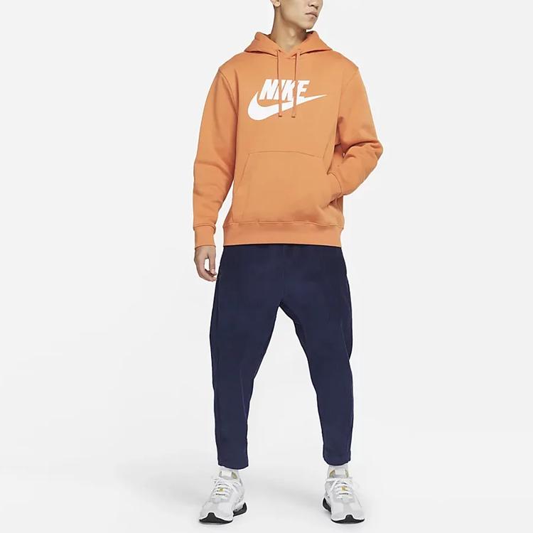 Nike Sportswear Club Fleece Hoodie With Large Logo Print Men Tops Orange BV2974-808