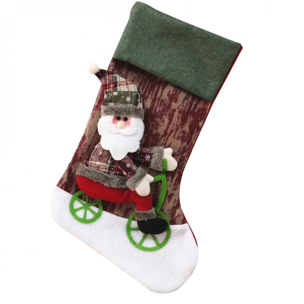 

Простой стиль рождественские чулки декор 3D аппликация Санта-Клаус снеговик детский подарок конфетный мешок Santa Claus