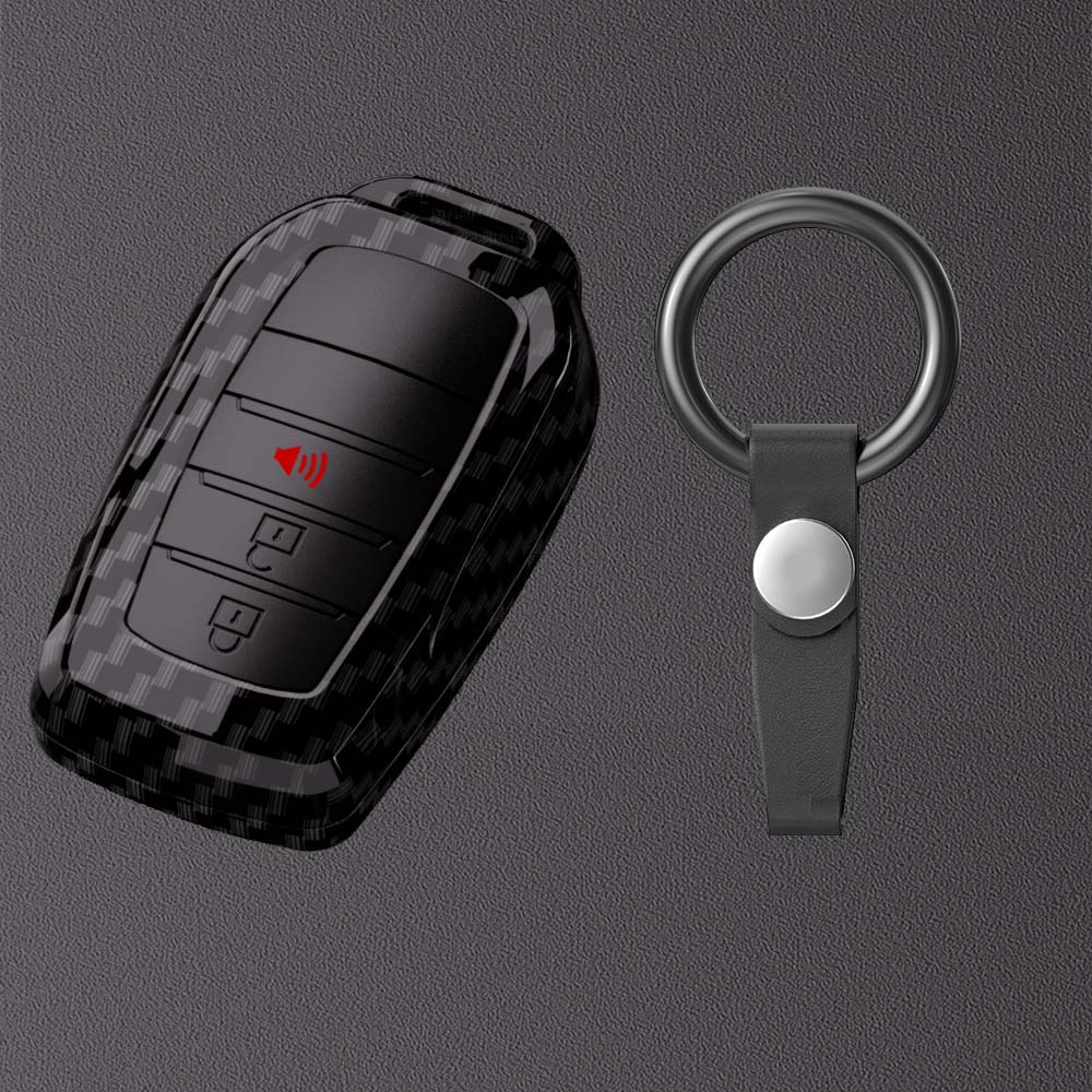 2/3/4/5 Button Carbon Car Key Case Cover For Toyota Rav4 Harrier Hilux Fortuner Land Cruiser Crown Highland Prado Yaris Cross Ay