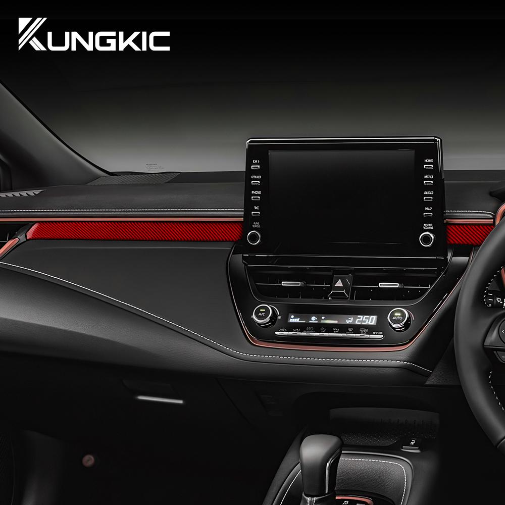 Real Soft Carbon Fiber Sticker For Toyota Corolla 2019 2020 2025 2025 2025 2025Co-pilot Strip Panel RHD LHD Interior Accessories