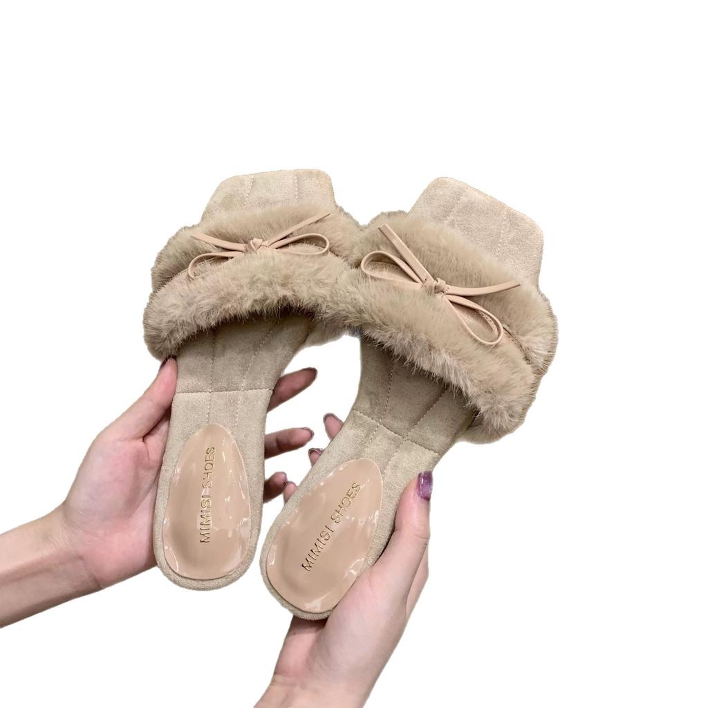 Mao Mao slippers female summer wear new fairy style Korean version versatile skirt girl heart flat bottom one-word drag