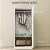 Double Paneled Door Wardrobe, with Shelves - White