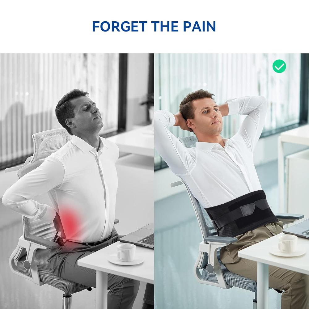 Back Brace Support Belt-Lumbar Support Back Brace For Back Pain, Sciatica, Scoliosis, Herniated Disc Adjustable Support Straps