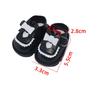 niannyyhouse 20cm Plush Toy Leather Shoes - Love Butterfly Ribbon Shoes - Shoe Length Approx. 5.5cm - Dress-up Doll Accessory (white + black)