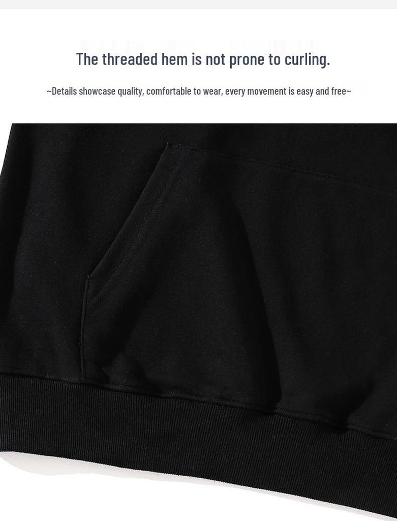Unisex American Style Heavyweight Cotton Hoodie - Autumn/Winter, Plus Size