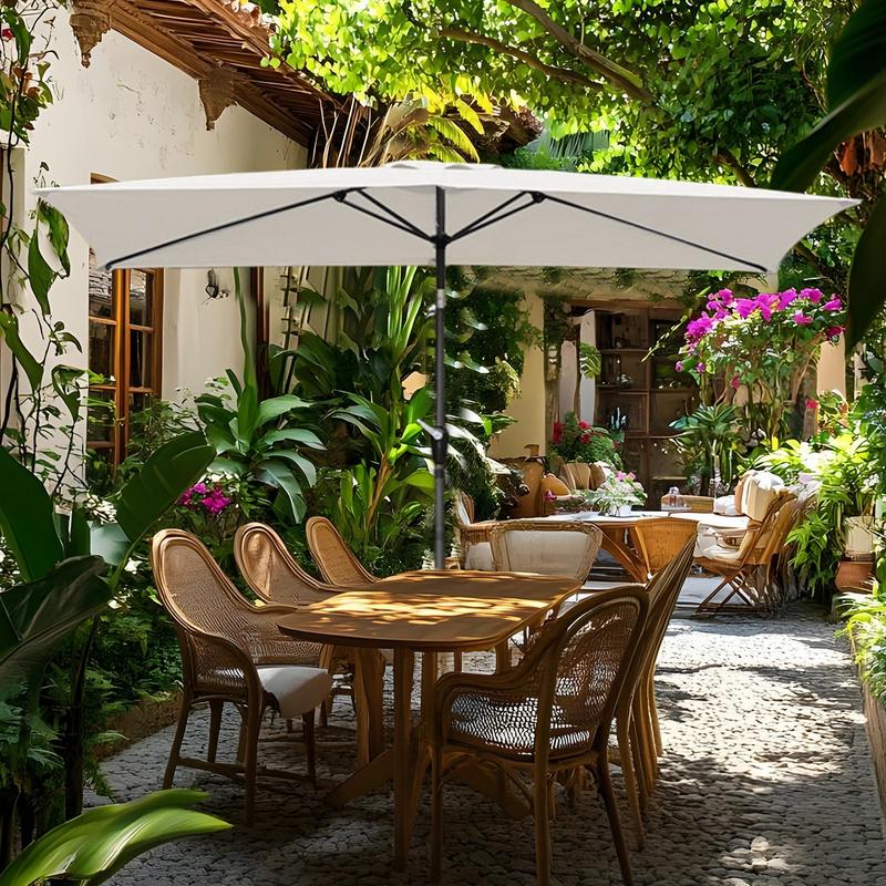 Outdoor Patio Umbrella Surface Replacement Cloth Rectangular Umbrella Canopy Replacement Heavy Duty Parasol Top Garden Accessory