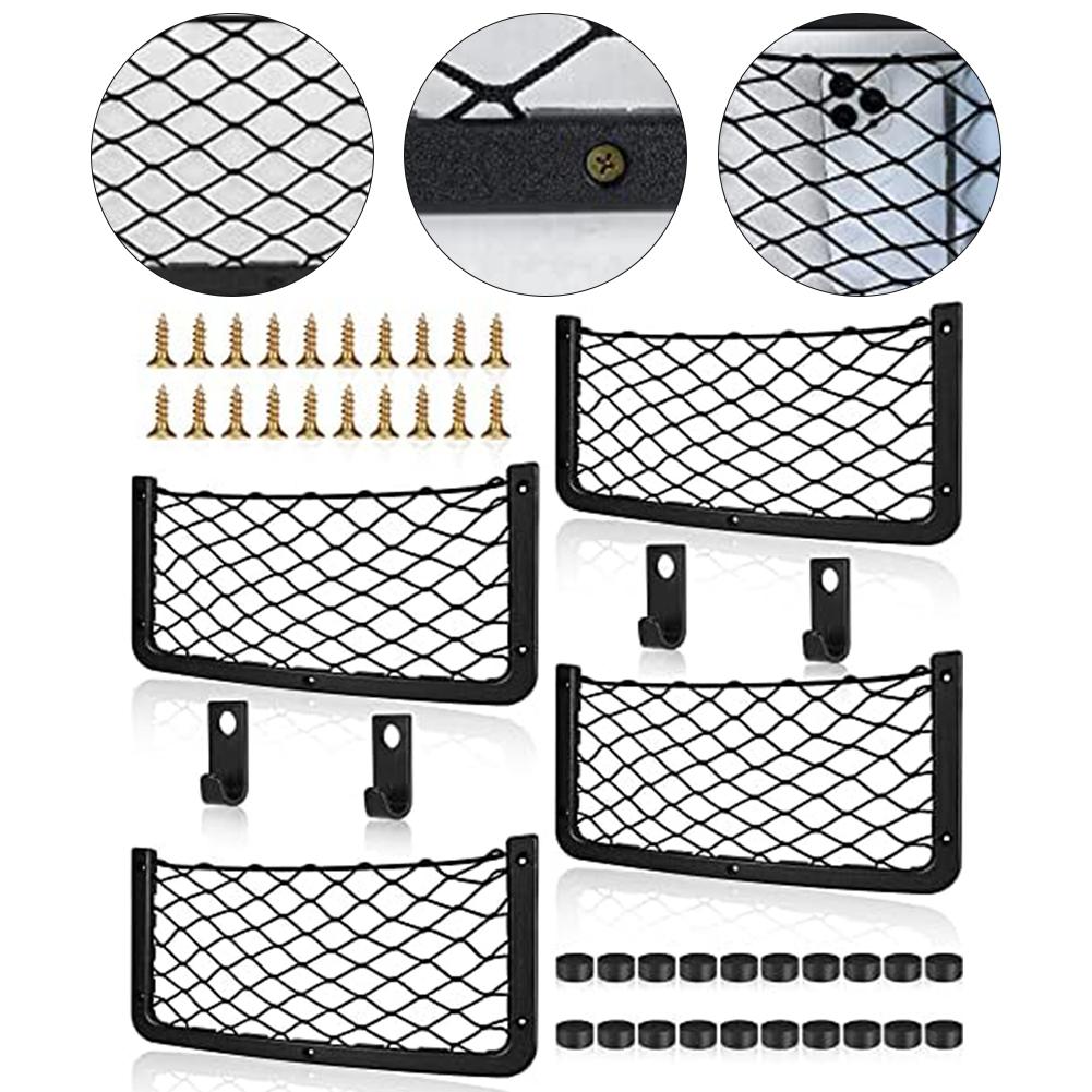 Practical Storage Organizer for Vehicles 4 Pack Mesh Design