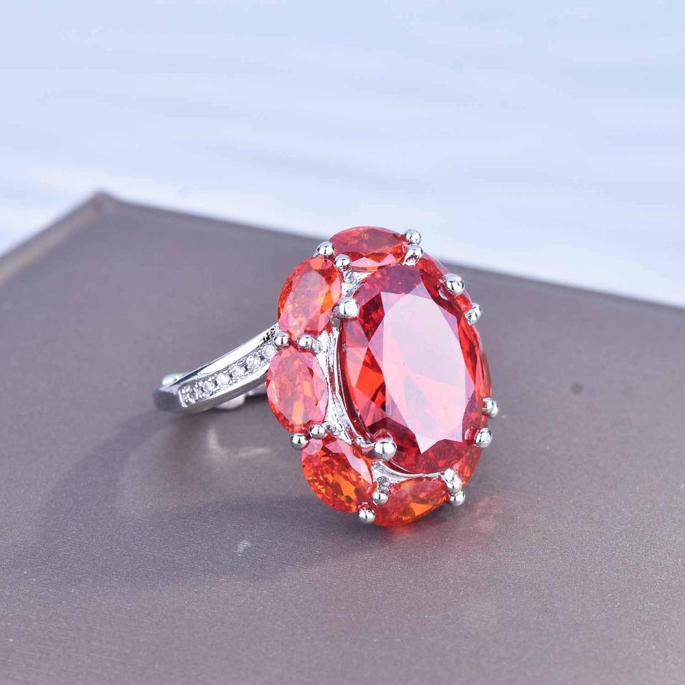 

Large Carat Luxury Pomegranate Red Open Ring High Carbon Diamond Creative Engagement Ring for Women adjustable