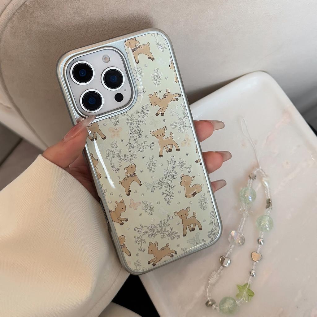 Deer Garden Applies To 16 Apple 17promax Mobile Phone Case Iphone14 Epoxy 13 Green Oil Painting 15 Hard Huawei