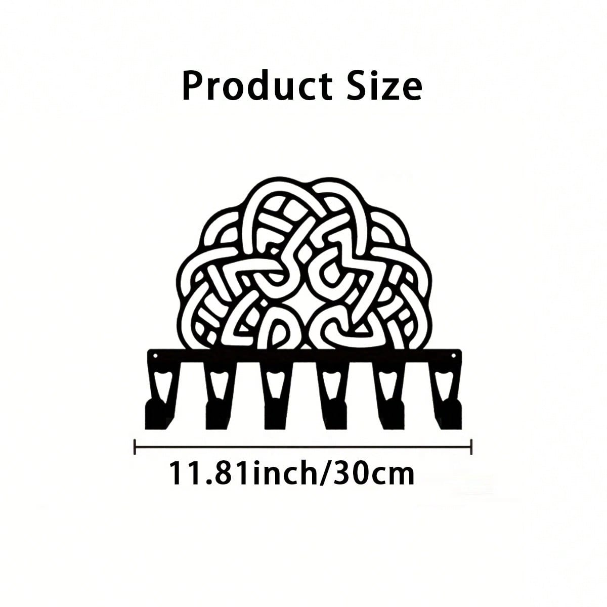 

Celtic Knot Key Holder Heavy Duty Iron Wall Decor with 6 Hooks 23x30