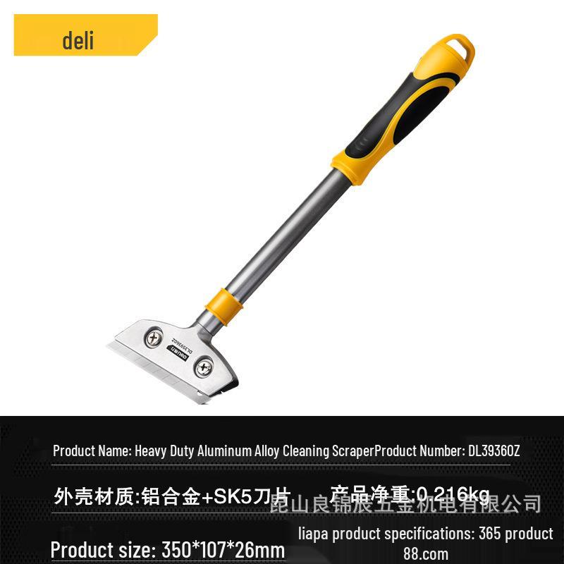 Deli Tools Heavy Duty Aluminum Alloy Scraper for Tile and Glass Stains DL359260 360Z