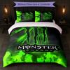 Monster Energy Print 3Pcs Duvet Cover Set 1 Duvet Cover and 2 Pillowcases Soft Bed Linen For Household Bedroom