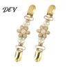 Dress Closure Clips 2Pcs Vintage Sweater for Women Girls, Retro Faux Pearl And Rhinestones Cardigan Clips, Elegant Clothing Tightener Clip Collar Pin