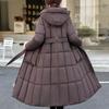 Fashion Woman Winter Long Coats Hooded Thick Warm Casual Winter Jacket Women's Parkas With Belt