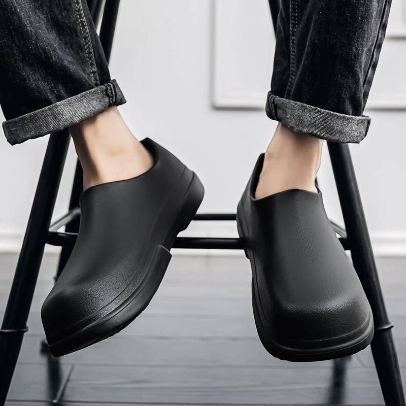 2025 Men Women EVA Chef Shoes Non-slip Waterproof Oil-proof Shoes Comfortable Workers Slippers Outdoor Fishing Shoes Zapatillas