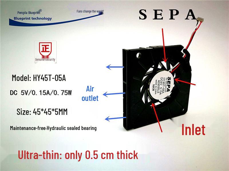 

Brand New HY45T-05A 4505 5V 0.15A 4.5cm Turbine Notebook Motherboard Cooler 1.25 4-Wire with PWM