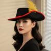 Felt Feather Stage Cap Artificial Feather Masquerade Headwear Cavalier Top Hat  Stage Performance