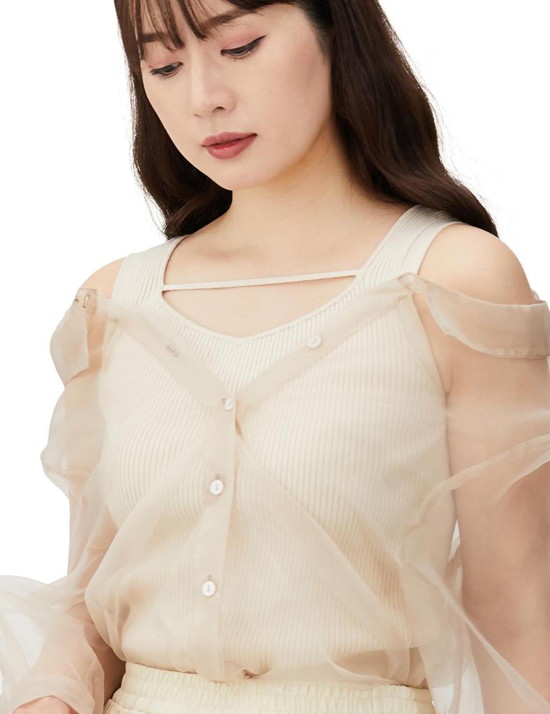 [JILL von JILL STUART] [Vorbestellung]: [Ankunft Ende März - Anfang April] Transparentes Hemd-Lagen-Set