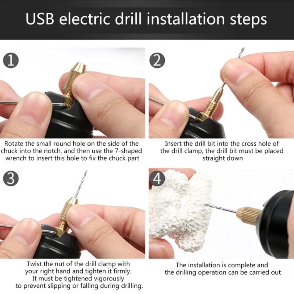Handheld Mini Electric Drill DIY USB Tool for Epoxy Resin Jewelry Wood Craft Engraving Pen