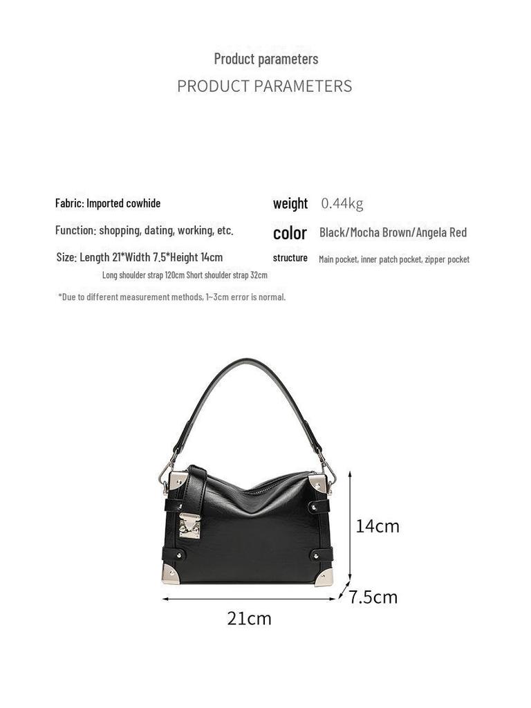 2024 High-End Square Soft Leather Pillow Bag: Single Shoulder Underarm Messenger Bag for Women
