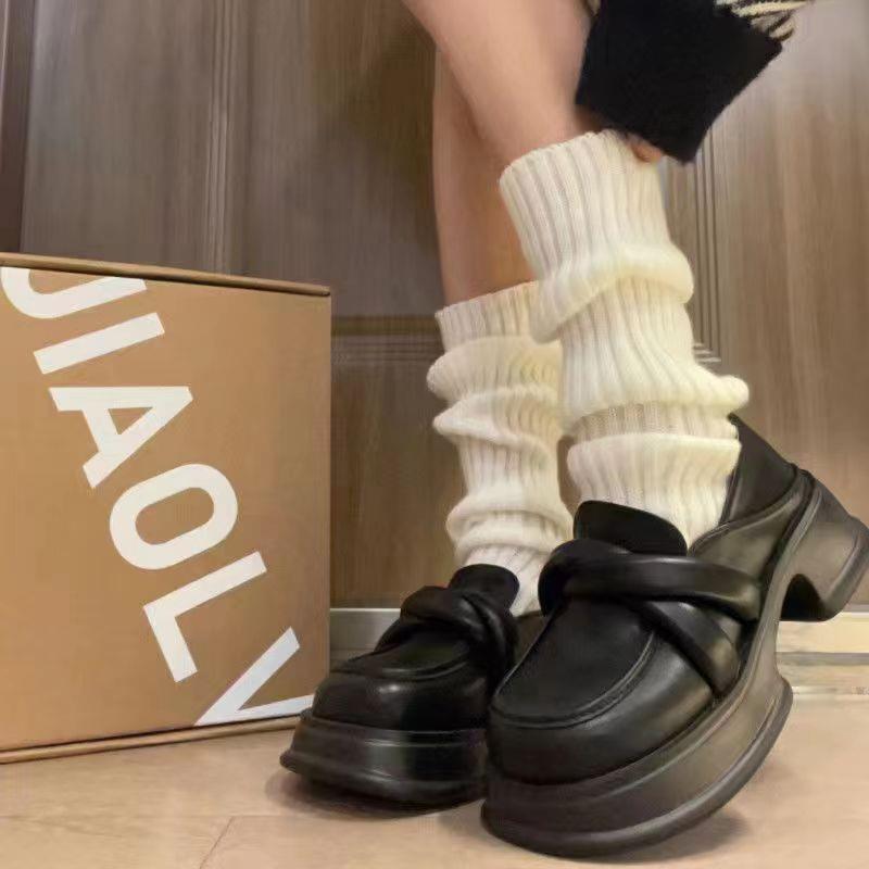 

1Pair Autumn Winter Rabbit Wool Socks Kawaii Bow Thickened Mid-Tube Socks For Women Girls Solid Color Middle Tube Socks as the picture