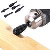 5Pcs Black Steel Rotary Burr Set 1/4'' 6Mm Shank Wood Rasp Drill Bits Home Tool
