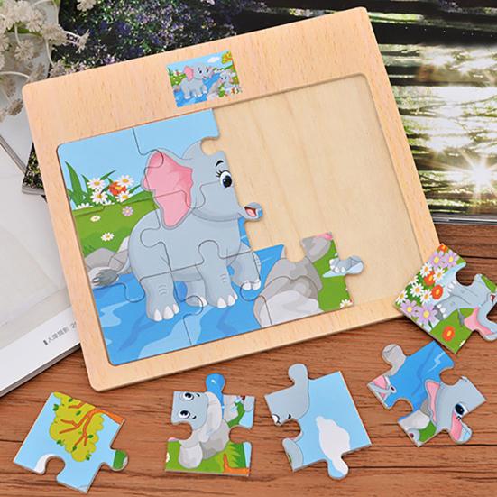 Wooden Colorful Dinosaur Zebra Animal Jigsaw Puzzles Board Intelligent Kids Toy