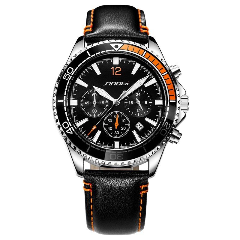 

Men S Watch Multi-Functional Sports Watch Quarter Orange Luminous Men S Watch Guangzhou Watch Men S 9866