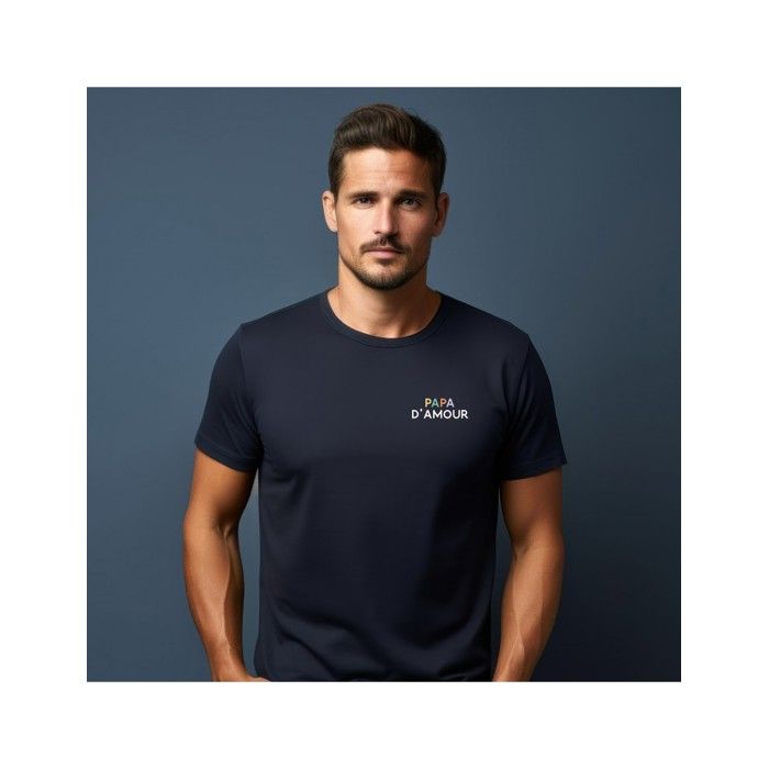 We Are Family - TSHIRT HOMME PAPA D'AMOUR COLORÉ C?UR BLANC L