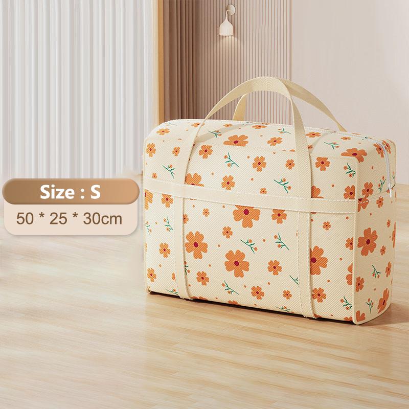 Large Capacity Floral Pattern Tote Bag For Home Use, Luggage, Moving, Dormitory, And Clothing Storage.