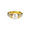 Light Luxury Old Money Style Pearl Ring Inlaid With Zircon Personality Design Medieval Stacked Fashion Twist Ring Woman