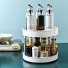 Rotable Seasoning Storages Rack Spice Can Tray Cosmetics Organizer Racks Living Room Space Saving Household Kitchen Storage Tool