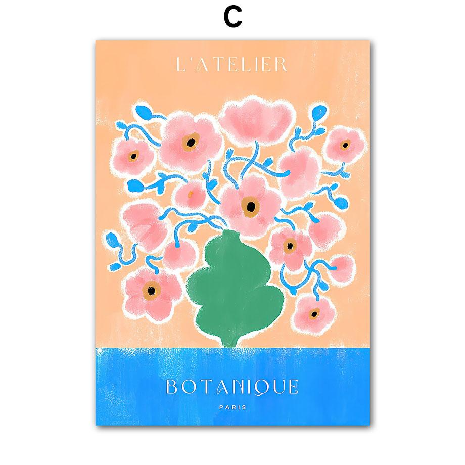 Watercolor Mountain Flower Leaves Geometry Wall Art Posters Prints Nordic Abstract Pictures Bedroom Decor Indoor Canvas Painting