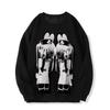 Fleece-Lined Cotton Anime Print Round Neck Sweatshirt - Cute Long Sleeve Otaku Student Top