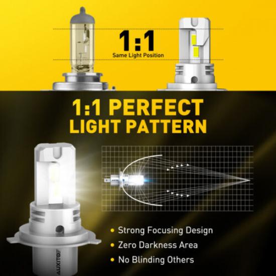 AUXITO H4 LED Headlight Bulbs Kit 100W 30000LM HiLo Beam Super Bright White EOA