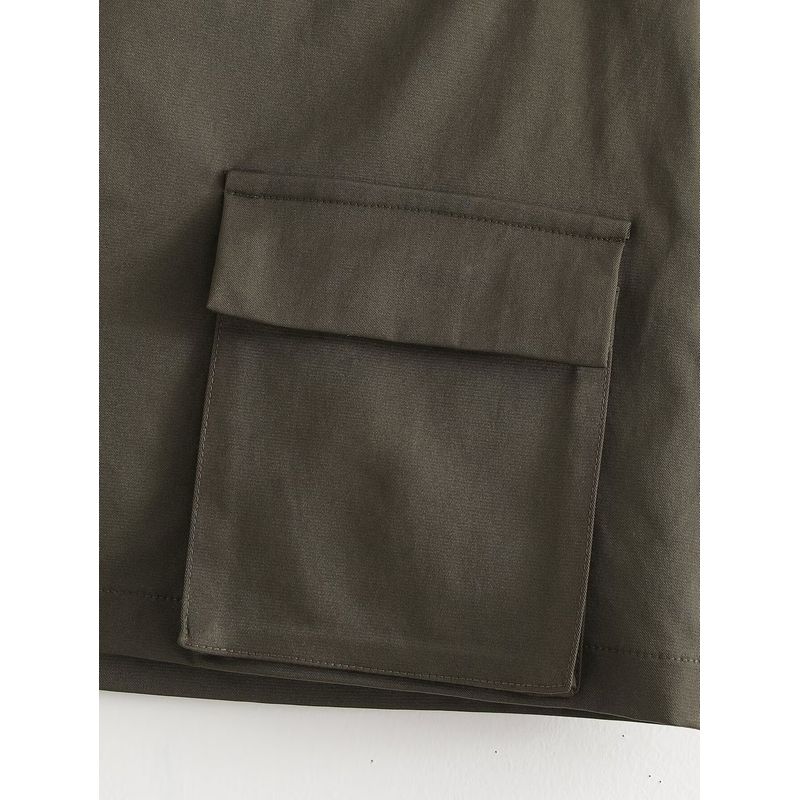 Kaslead New Arrival Women's Clothing Fashion Style Fashion Slim-Fitting Simple Overalls Pocket Skirt