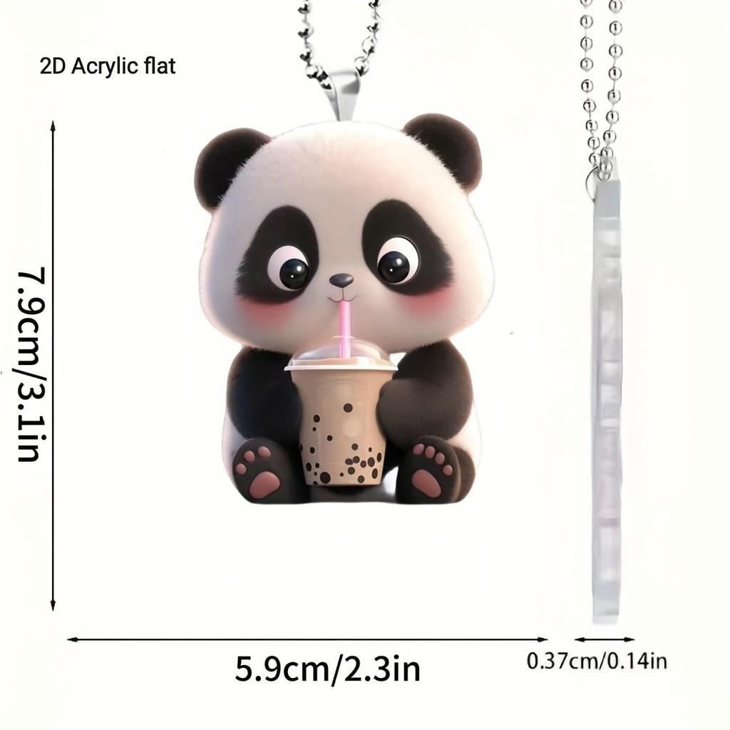 

Стильный акриловый кулон Панда, причудливое украшение салона автомобиля для ключей, сумок и