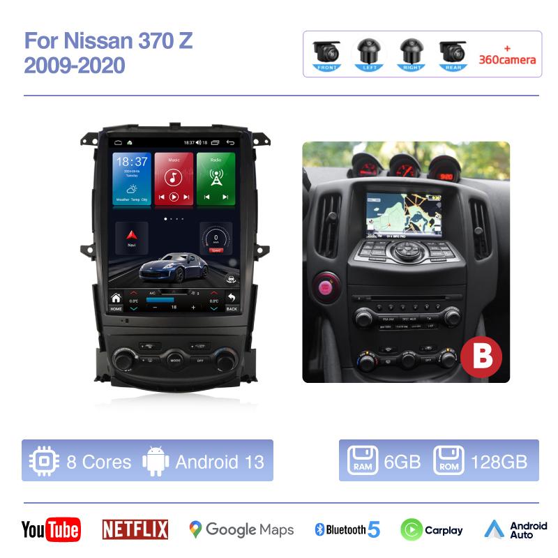 10.4inch Car Radio Multimedia Video Player For Nissan 370 Z 2009-2020 GPS Navigation Android13 Auto Carplay 4G Wifi 360Camera