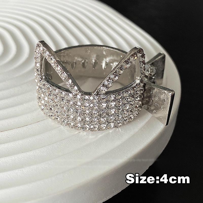 Metal Rhinestone Shark Hair Clip for Women - Small Claw Ponytail and Updo Accessory