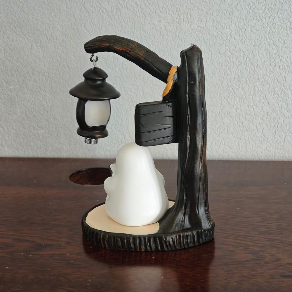 Handbemalte Halloween-Lampe, batteriebetrieben, Schreibtisch-Dekoration, Licht, Geschenk für Buchclub