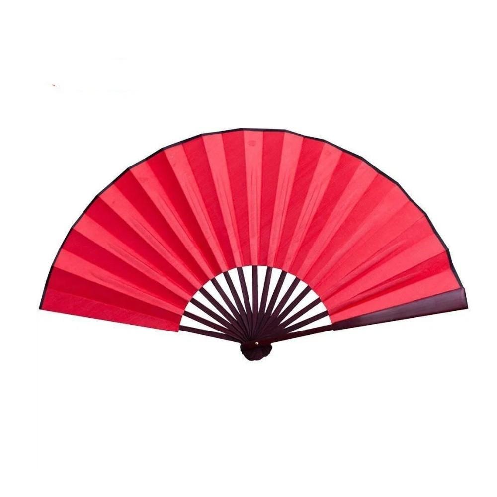 Chinese Style Calligraphy DIY Wedding Gift Blank Cloth Party Home Folding Fan Hand Folding Fan S Red