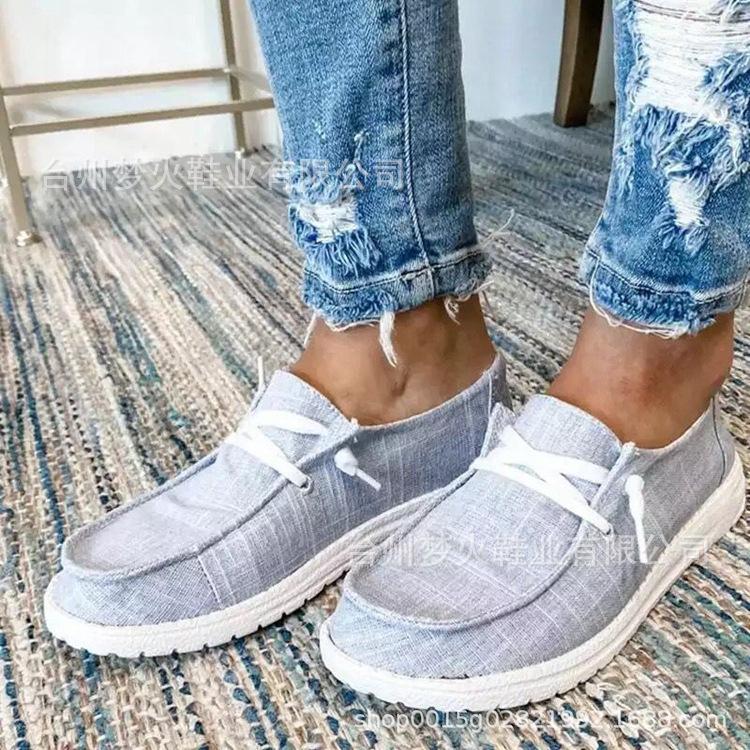 Casual lace-up women's shoes flat single shoes one-pedal lazy shoes