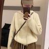 2025 Women's High-End European Style Pure Wool Hooded Sweater – Thick, Loose Knitwear for Autumn/Winter