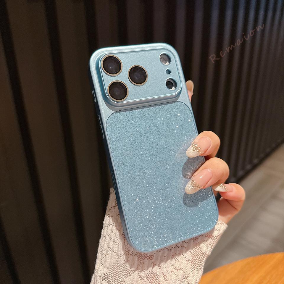

Bling Bling Glitter Phone Case For iPhone 17 13 14 15 16 Pro Max Air 15 16 14 Plus Official Shockproof Protector Cover For iPhone 17Air