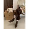 Autumn Simple Matte Suede Flat Socks Boots Flat Heel Thin Boots Temperament Pointed Short Boots Women's