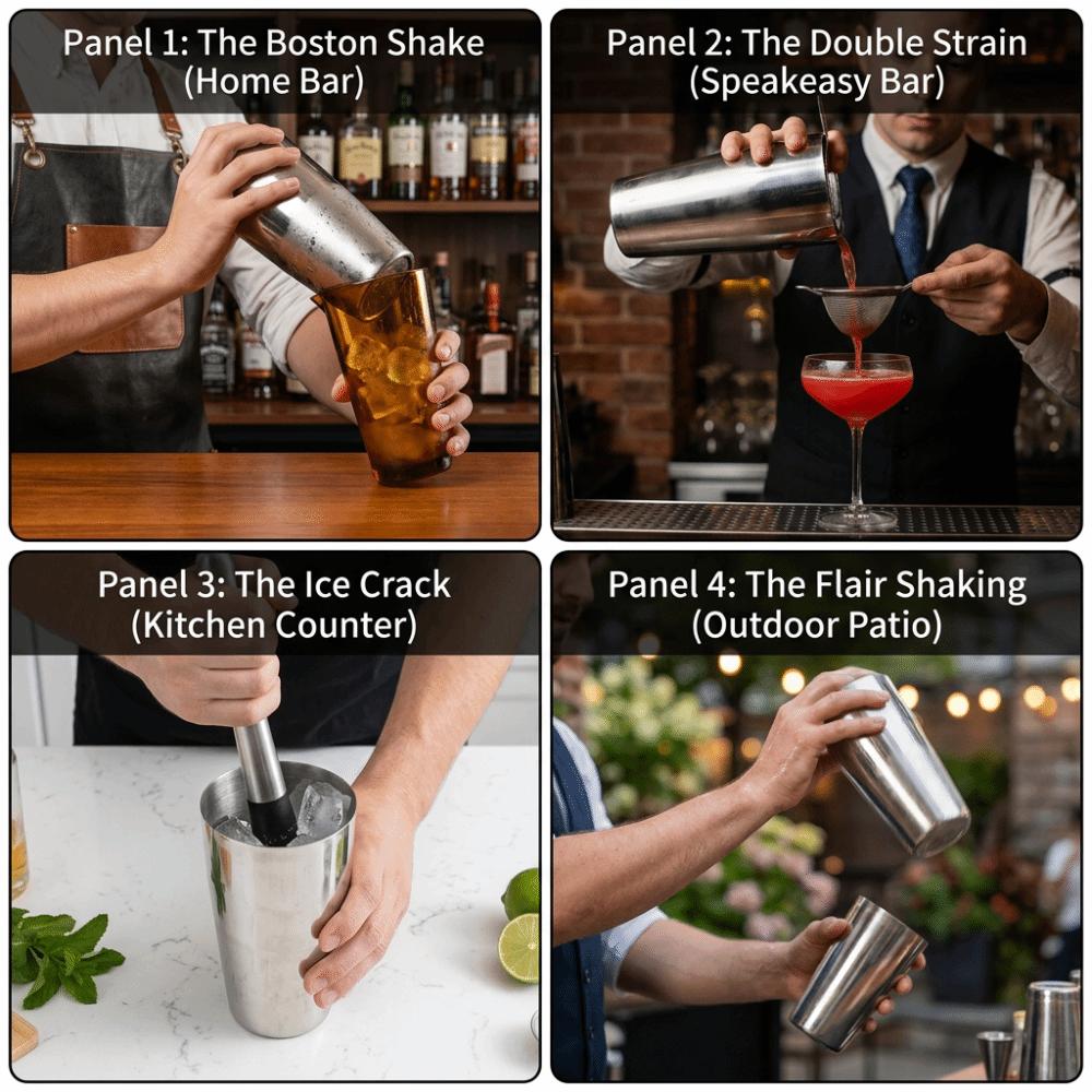 Durable Milkshake  Cup Portable Cocktail Shaker Quick Mixing Shaker Cup  Bar