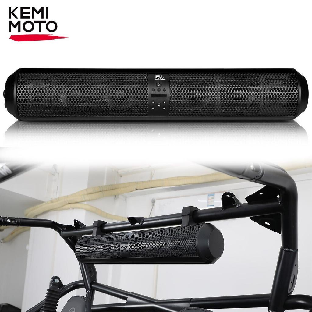 UTV ATV Bluetooth Speaker SXS Sound Bar Water Resistant Compatible with Polaris RZR XP for Can Am X3 for Cfmoto for Arctic Cat